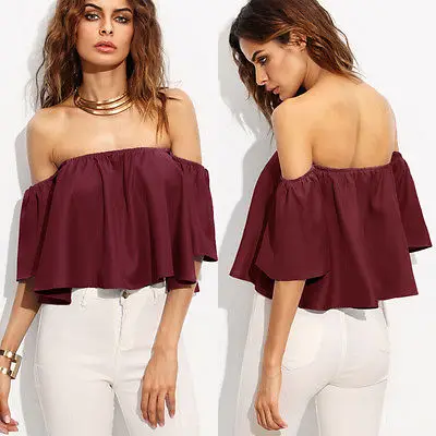 Summer Ladies Short Flare Sleeve Off Shoulder Loose Chiffon Blouse Tops Shirts Party Club Clubwear Shirt Crop Top Outfit Clothes
Summer Ladies Short Flare Sleeve Off Shoulder Loose Chiffon Blouse Tops Shirts Party Club Clubwear Shirt Crop Top Outfit Clothes