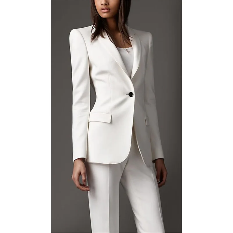 White New Women Spring Suits Custom made Suits For Business Formal Female Work Wear Summer 2 Pieces for Female Suits
White New Women Spring Suits Custom made Suits For Business Formal Female Work Wear Summer 2 Pieces for Female Suits
