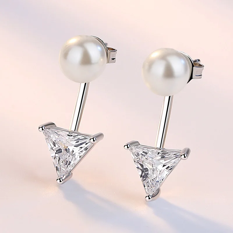 925 sterling silver fashion pearl shiny crystal ladies stud earrings women female wedding gift Anti allergy
925 sterling silver fashion pearl shiny crystal ladies stud earrings women female wedding gift Anti allergy