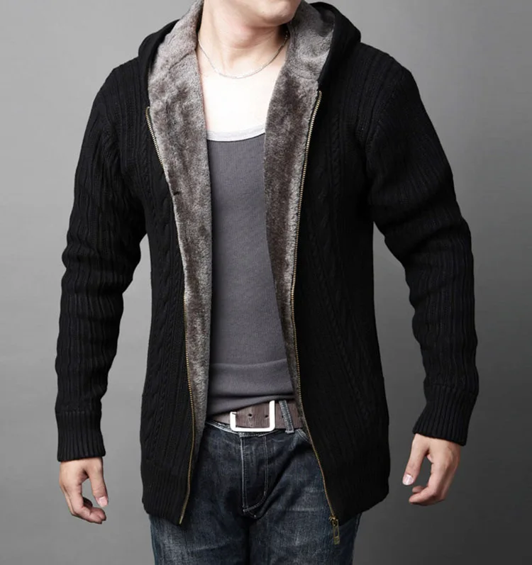 Winter sweater male thickening plush knit cardigan sweater slim even cap cashmere sweater Large size winter sweater coat 2019
Winter sweater male thickening plush knit cardigan sweater slim even cap cashmere sweater Large size winter sweater coat 2019