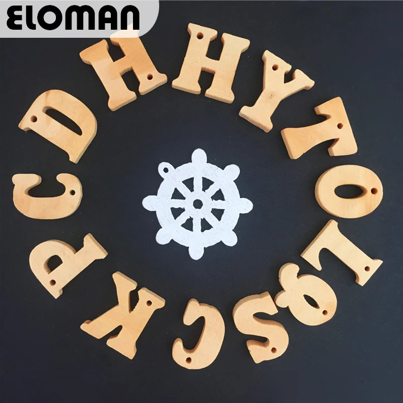 Eloman 100 шт. английский письмо смешанные деревянные DIY аксессуары ребенка раннего