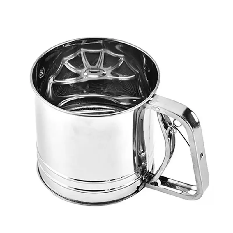 

Portable Stainless Steel Fine Mesh Flour Sifter Strainers Fine Sieve Hand Held Strainer Colander Bake Icing Sugar Shaker Pastry