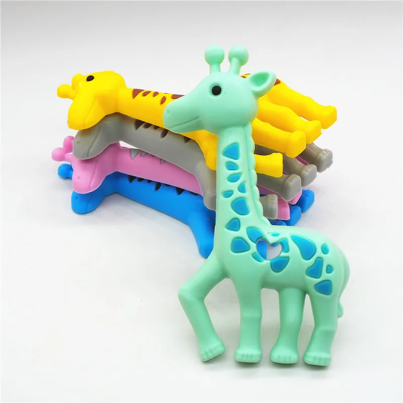 

Chengkai 5PCS BPA Free Silicone Giraffe Teether DIY Newborn Baby Pacifier Dummy Teething Pendant Nursing Sensory Animal Toy Gift