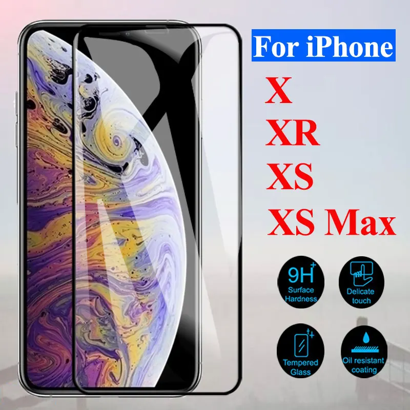 Защитное стекло Xs max закаленное для iPhone XR X S Mas xmaxs sxmax|Защитные стёкла и плёнки