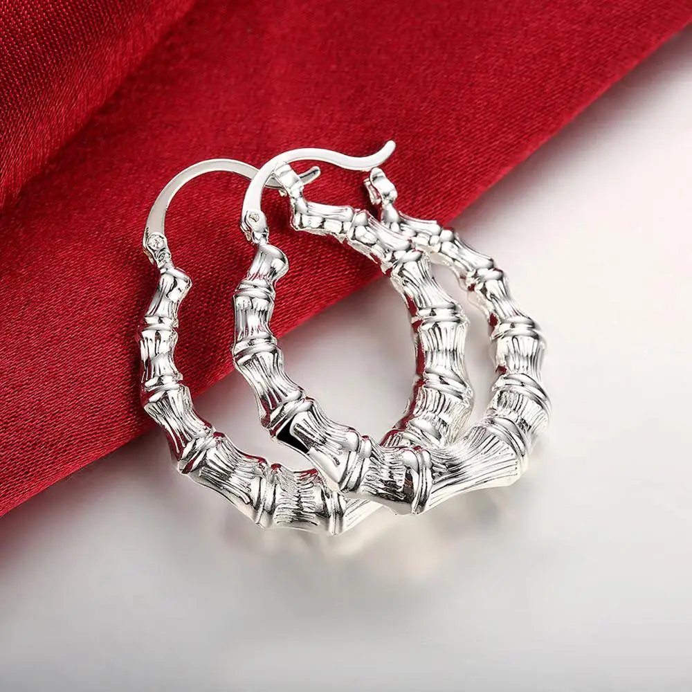 3.6cm Hollow Bamboo Style Creole Big Hoop Earrings for women silver plated Prata Brinco Fashion Jewelry Accessories gifts
3.6cm Hollow Bamboo Style Creole Big Hoop Earrings for women silver plated Prata Brinco Fashion Jewelry Accessories gifts