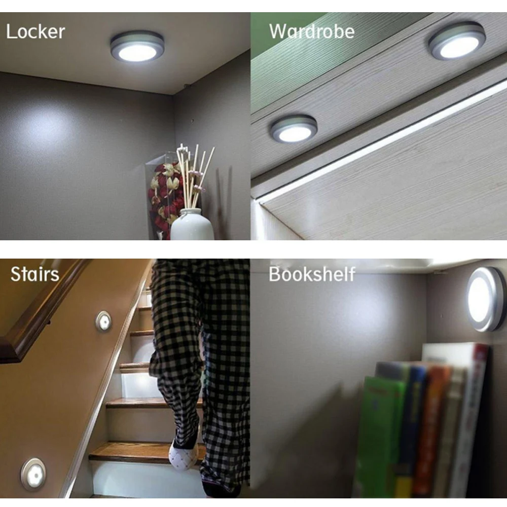 1pc LED Motion Sensor Led Under Cabinet Lights 6 LED Dry Battery LED Night Light Motion Lamp Body Motion Wall Indoor Lighting
1pc LED Motion Sensor Led Under Cabinet Lights 6 LED Dry Battery LED Night Light Motion Lamp Body Motion Wall Indoor Lighting