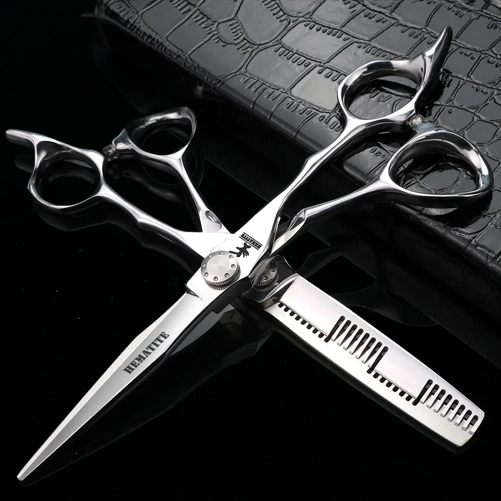 6 inch barber high quality Japanese 440C steel hair scissors set Unique thinning scissors and cutting scissors set
6 inch barber high quality Japanese 440C steel hair scissors set Unique thinning scissors and cutting scissors set
