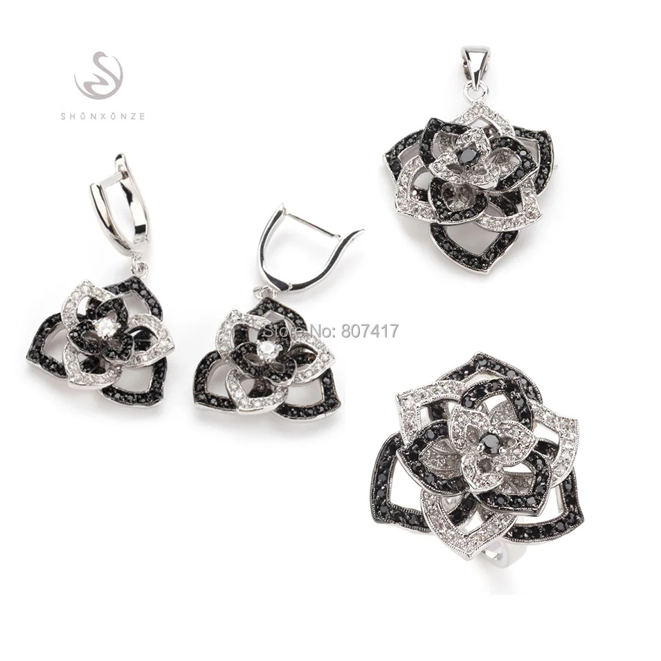 SHUNXUNZE wedding jewelry sets for women accessories(ring/earring/pendant) Black and White Cubic Zirconia Rhodium Plated R920set
SHUNXUNZE wedding jewelry sets for women accessories(ring/earring/pendant) Black and White Cubic Zirconia Rhodium Plated R920set
