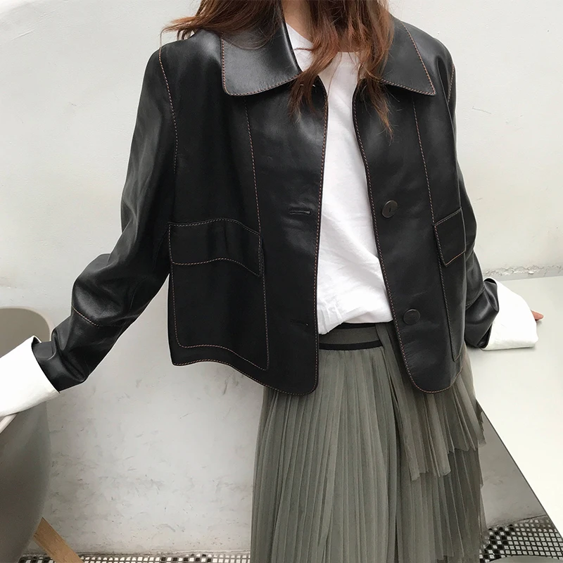 Woman Coats 2019 Autumn Winter Sheepskin Leather Coat Female Jackets Suit leather Genuine Real Sheepskin Leather
Woman Coats 2019 Autumn Winter Sheepskin Leather Coat Female Jackets Suit leather Genuine Real Sheepskin Leather