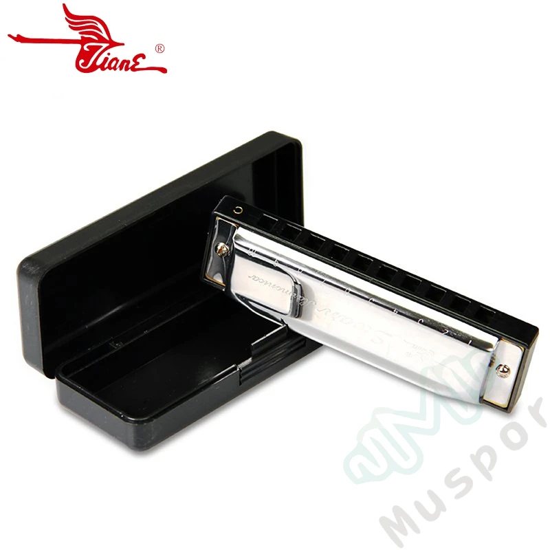 Лебедь Серебряный 10 отверстий Diatonic Bluetooth Harp гармоника ключ A / C D G Ab Bb Db Gb Eb|blues