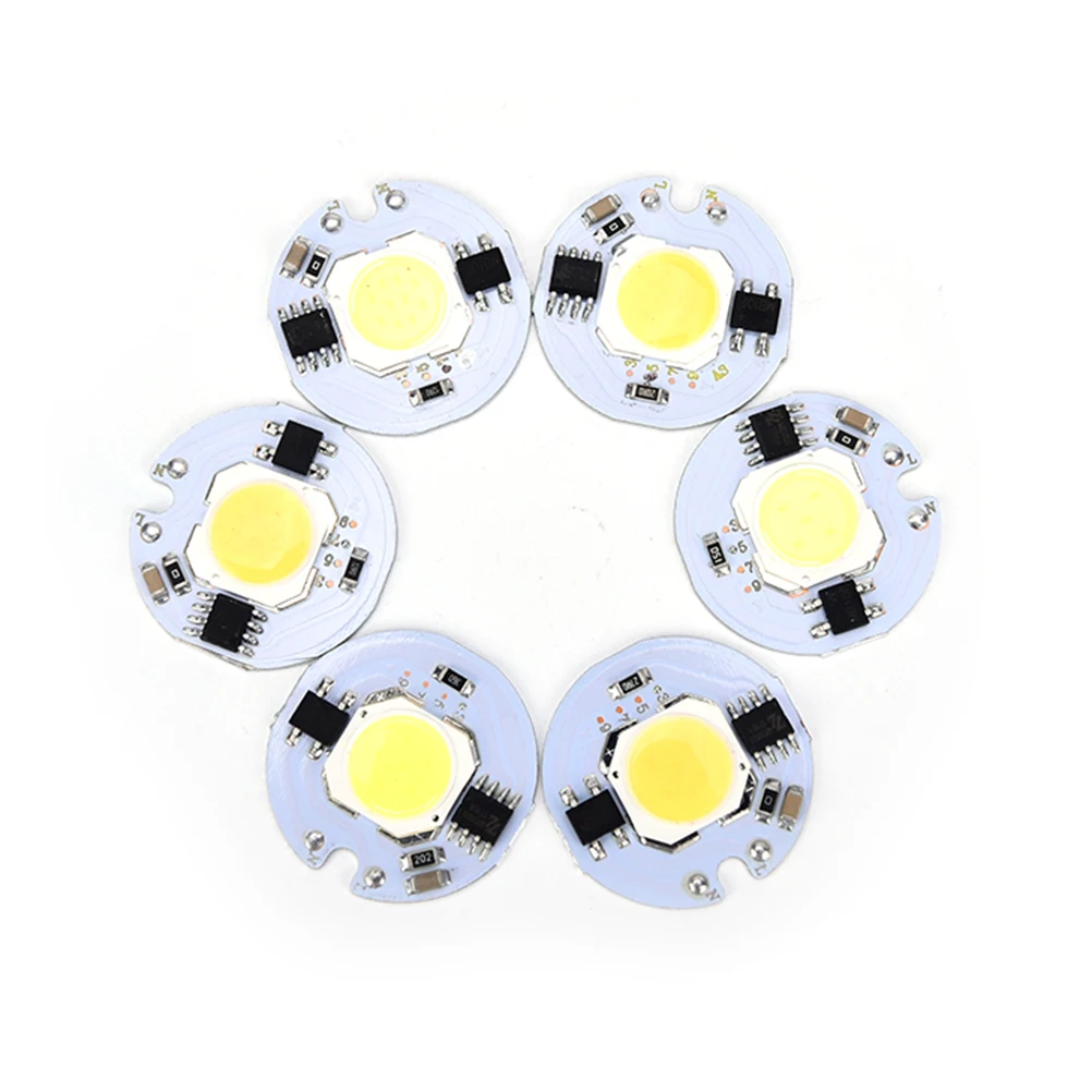 7 Вт 5 3 220 В вход LED COB чип свет умный IC холодный белый теплый сделай сам для