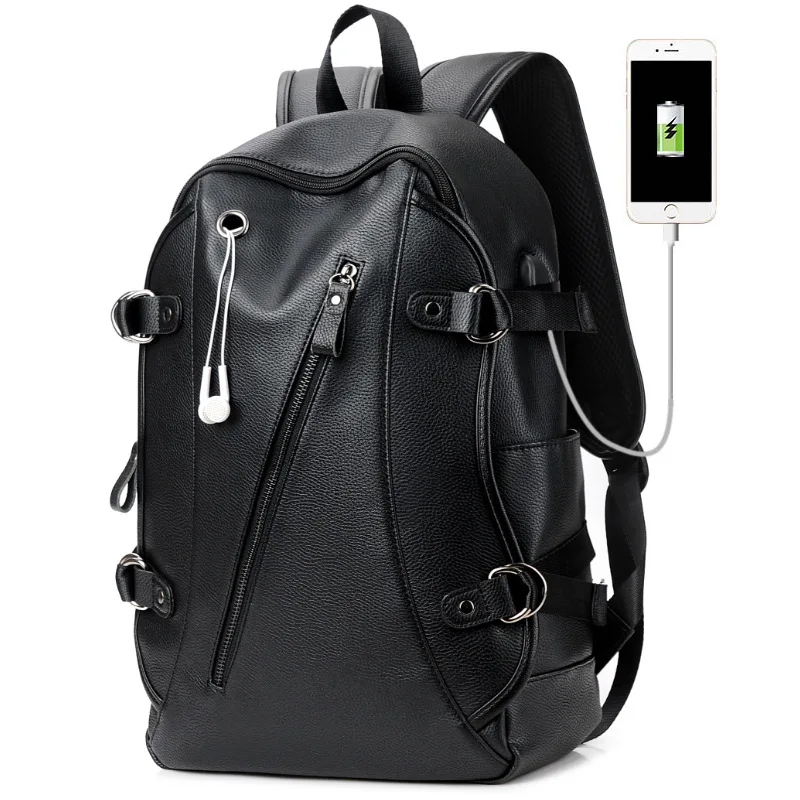 Men Backpack External USB Charge Waterproof Backpack Fashion PU Leather Travel Bag Casual School Bag Leather Bookbag Bolsa
Men Backpack External USB Charge Waterproof Backpack Fashion PU Leather Travel Bag Casual School Bag Leather Bookbag Bolsa