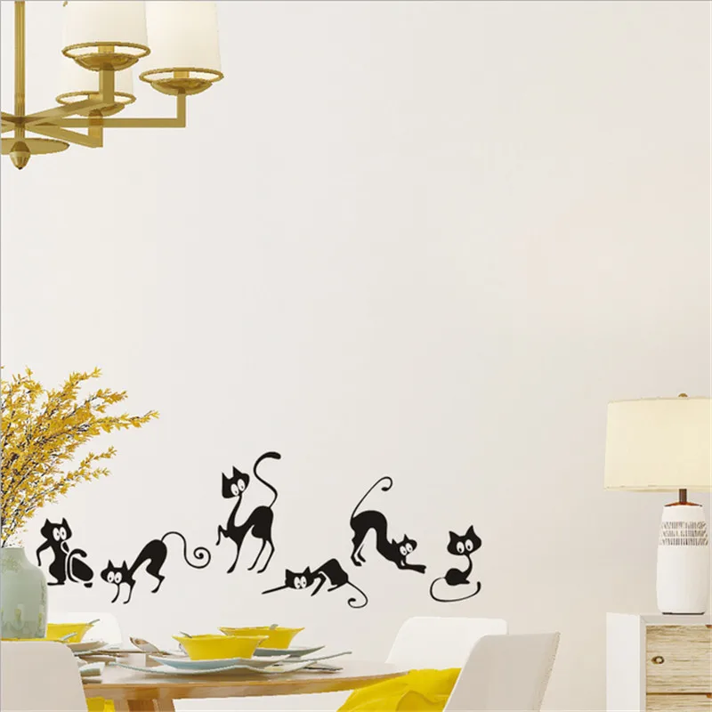 Cartoon Lovely Black Funny Cats Wall Stickers Cute Cat Moder Home Decoration Wall Sticker Home Decor Living room Children Room
Cartoon Lovely Black Funny Cats Wall Stickers Cute Cat Moder Home Decoration Wall Sticker Home Decor Living room Children Room