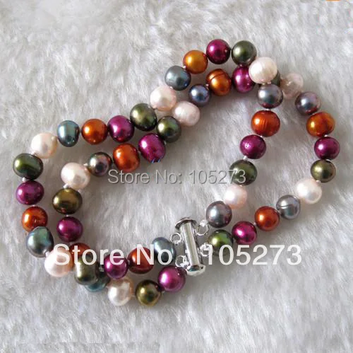 New Arriver Pearl Jewelry 8inch AA 7-8MM 2Row Multicolor Genuine Freshwater Pearl Bracelet Fashion Lady's Jewelry Free Shipping
New Arriver Pearl Jewelry 8inch AA 7-8MM 2Row Multicolor Genuine Freshwater Pearl Bracelet Fashion Lady's Jewelry Free Shipping