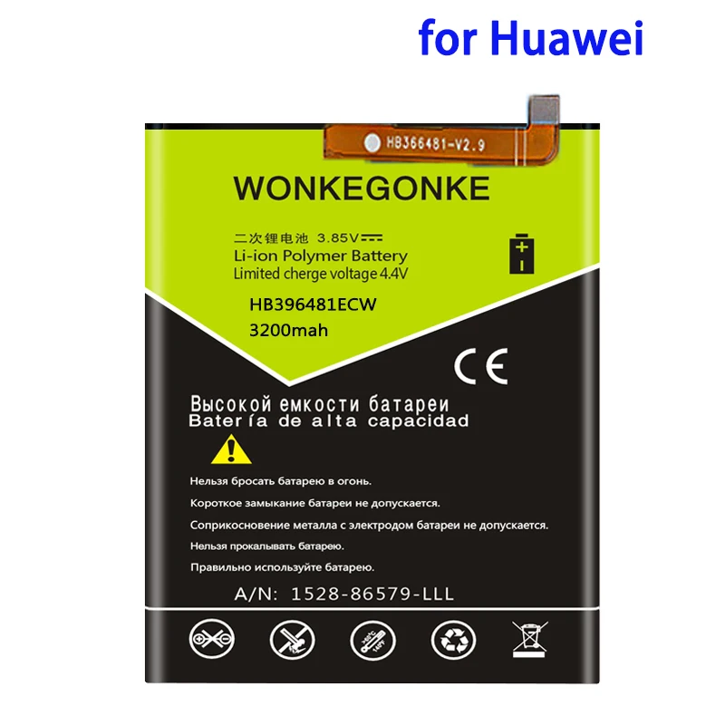 WONKEGONKE 3200mah HB366481ECW Rechargeable Li-ion phone battery For Huawei P9 Ascend P9 Lite G9 honor 8 5C G9 EVA-L09 Batteries
WONKEGONKE 3200mah HB366481ECW Rechargeable Li-ion phone battery For Huawei P9 Ascend P9 Lite G9 honor 8 5C G9 EVA-L09 Batteries