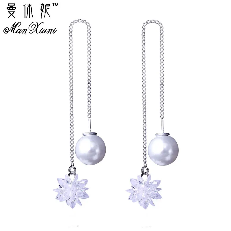 Висячие Серьги Для Женщин Ice Цветок CZ с Каменными boucles d'oreilles Падение Снежинка