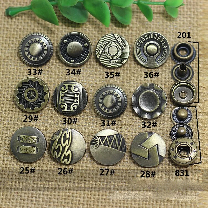 17mm bronze color round multi pattern design classic fashionable leather craft metal snap button DIY sewing accessories
17mm bronze color round multi pattern design classic fashionable leather craft metal snap button DIY sewing accessories