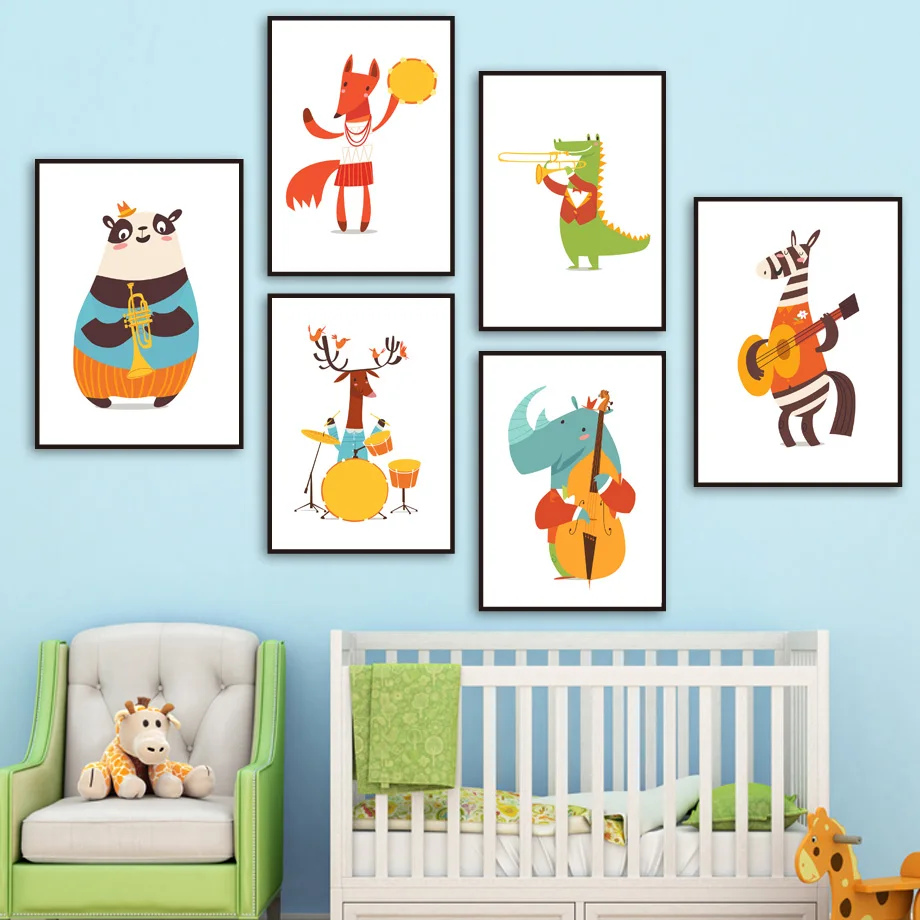 Animal Band Drummer Fox Deer Panda zebra Wall Art Canvas Painting Nordic Posters And Prints Wall Pictures Baby Kids Room Decor
Animal Band Drummer Fox Deer Panda zebra Wall Art Canvas Painting Nordic Posters And Prints Wall Pictures Baby Kids Room Decor
