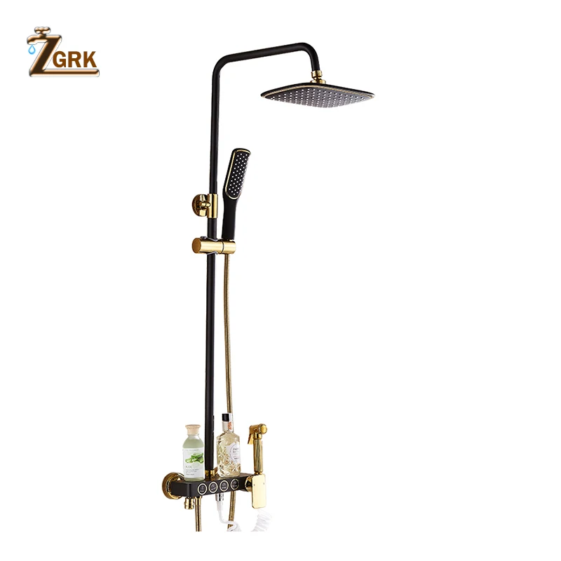 ZGRK New Luxury Wall Mounted Stainless Steel Rain Shower faucets Set System Cold&Hot Water Square Hand Shower Head
ZGRK New Luxury Wall Mounted Stainless Steel Rain Shower faucets Set System Cold&Hot Water Square Hand Shower Head
