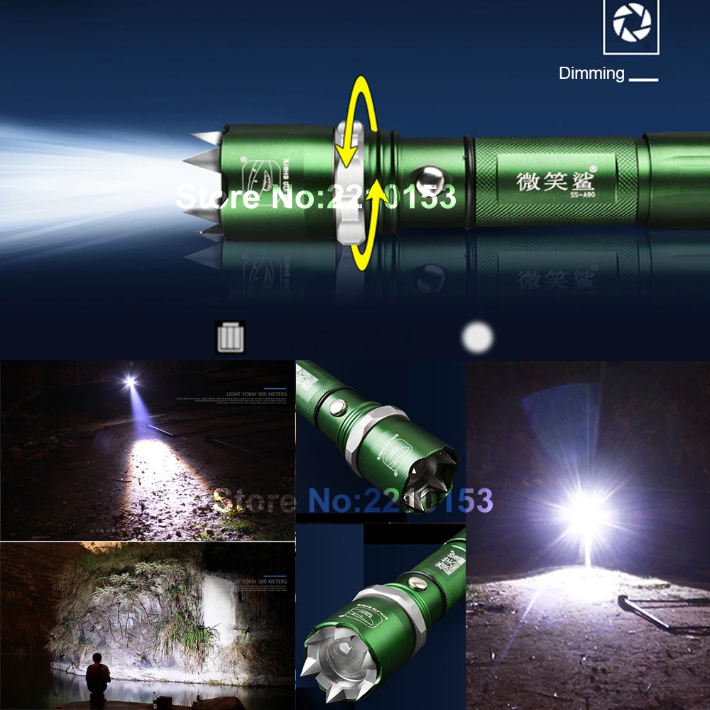 Green Tactical Torch Riding Strong Light Flashlight Rechargeable LED Zoomable Self Defending With Safety Hammer
Green Tactical Torch Riding Strong Light Flashlight Rechargeable LED Zoomable Self Defending With Safety Hammer