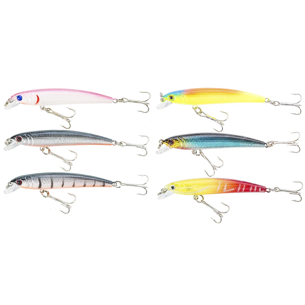 Seanlure Slender Body Lure 7.5cm 5.6g 1pcs/Pack Bionic 3D Eyes Minnow Plastic Treble Hooks Hard Bait Fishing | Спорт и развлечения