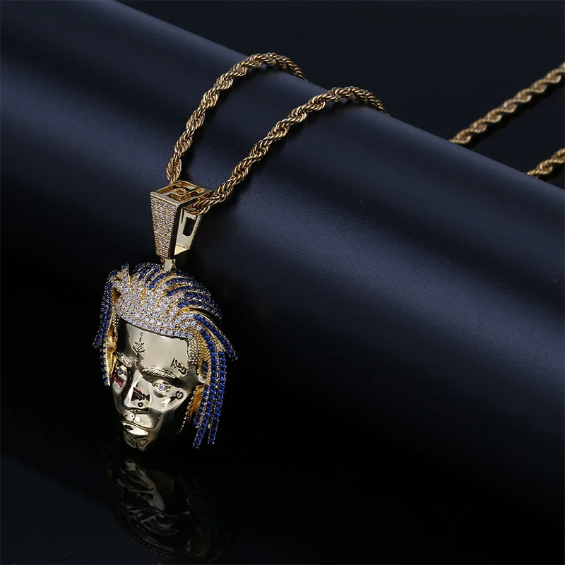 Hip hop singer avatar pendant micro-inlaid zircon personalized hiphop necklace jewelry
Hip hop singer avatar pendant micro-inlaid zircon personalized hiphop necklace jewelry