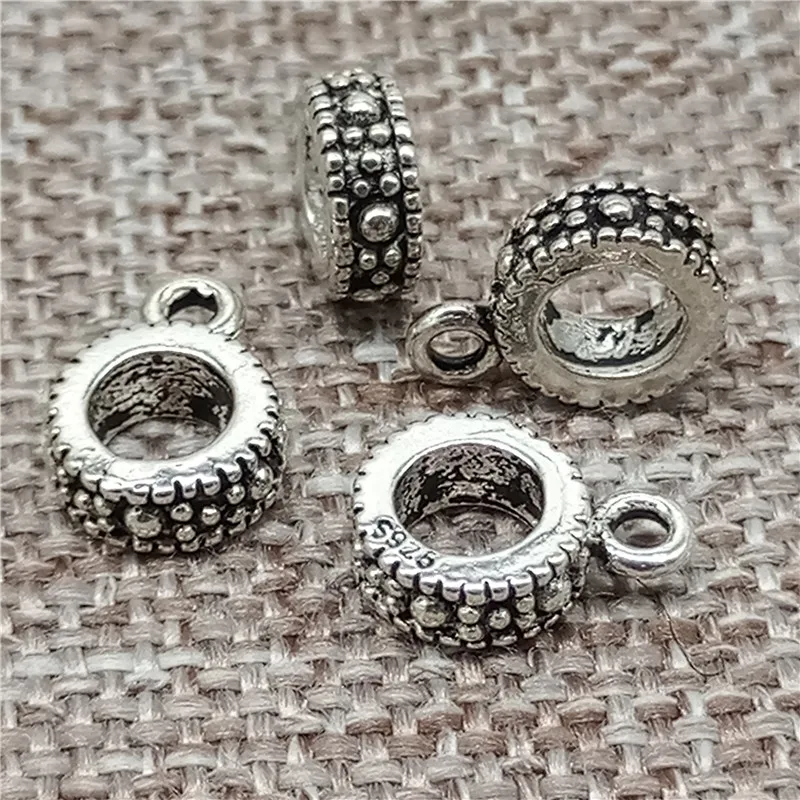 6 Pieces of 925 Sterling Silver Donut Tire Bail Bead Charms Spacers for Bracelet Necklace
6 Pieces of 925 Sterling Silver Donut Tire Bail Bead Charms Spacers for Bracelet Necklace