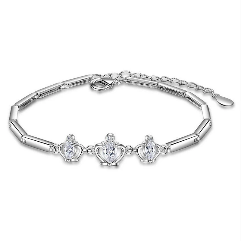 New Design High Grade Jewelry Wholesale Zircon Crown Princess Bracelets Female Edition Silver Female Model Fashionable Generous
New Design High Grade Jewelry Wholesale Zircon Crown Princess Bracelets Female Edition Silver Female Model Fashionable Generous