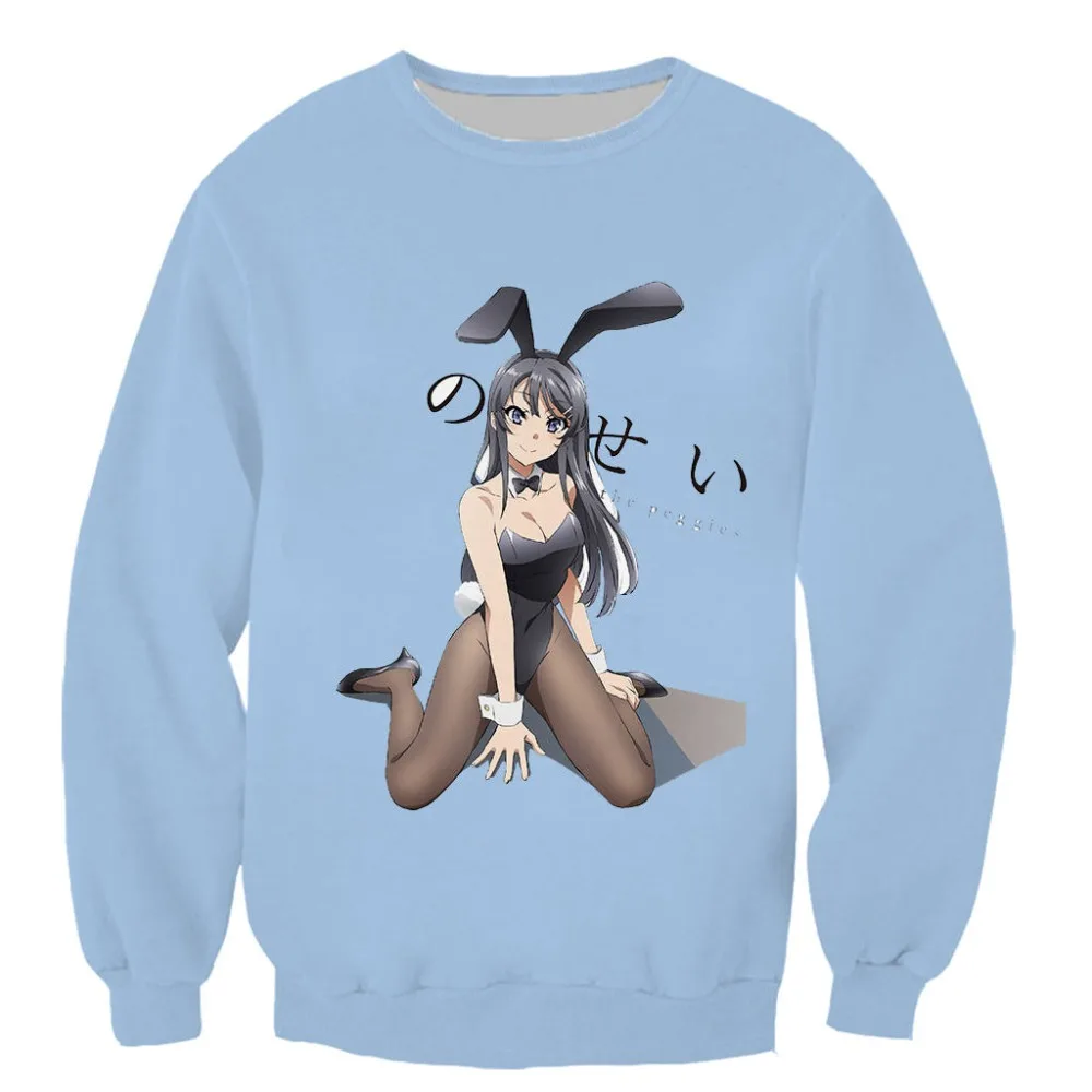 Rascal Does Not Dream of Bunny Girl 3D color printed sweatshirts unisex hip hop style streetwear casual sweatshirt hooded top
Rascal Does Not Dream of Bunny Girl 3D color printed sweatshirts unisex hip hop style streetwear casual sweatshirt hooded top