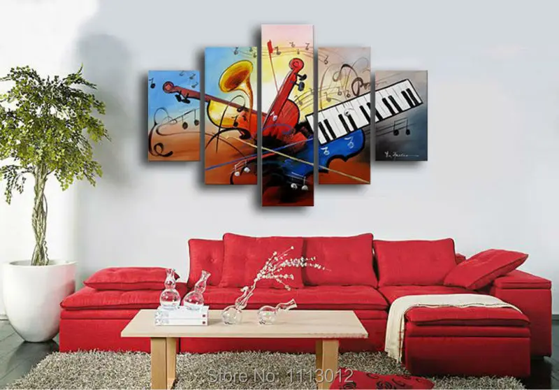 Hot Abstract Horn Violin Music Oil Painting High Quality 5 Pcs Sets On Canvas Home Decoration Modern Picture For Living Room
Hot Abstract Horn Violin Music Oil Painting High Quality 5 Pcs Sets On Canvas Home Decoration Modern Picture For Living Room