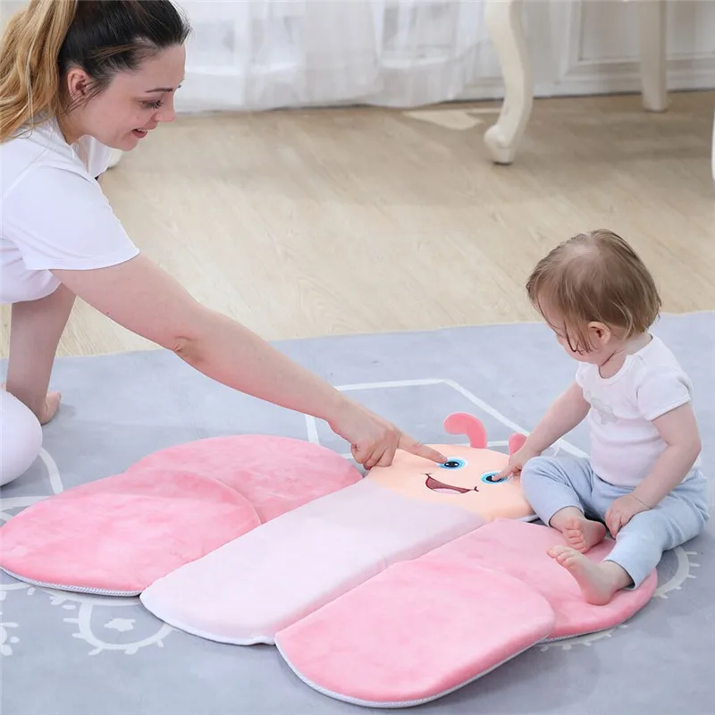 Portable Baby Bath Pad Baby Kussen Cushion Mat Bath Support Cushion Baby Bath Cushion Baby Security Cartoon Butterfly Seat Pad