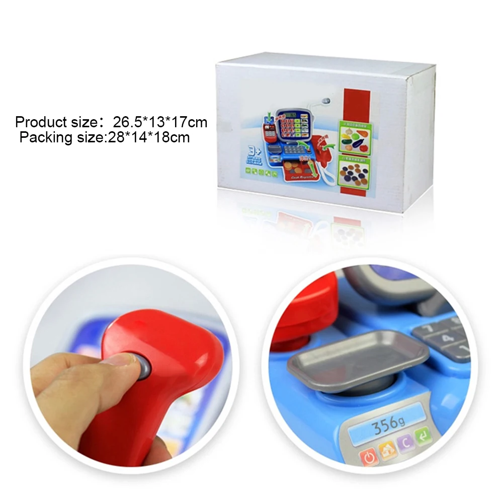 Kid Cash Register with Scanner Weighing Scale Electronic Educational Toy Multi-functional Play Toy For Real Calculator Toys