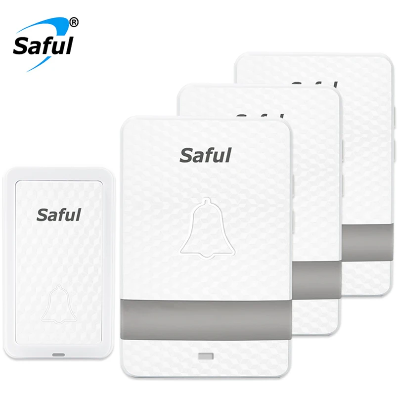 Saful Self-powered Waterproof Wireless Doorbell 28 Rings EU/US/UK/AU 150M with 1 Outdoor Transmitter+3 Indoor Receiver Led Light
Saful Self-powered Waterproof Wireless Doorbell 28 Rings EU/US/UK/AU 150M with 1 Outdoor Transmitter+3 Indoor Receiver Led Light