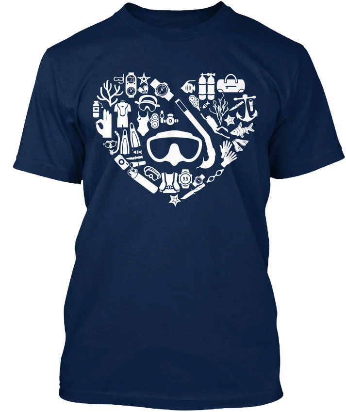 100% Cotton Straight O-Neck Short Sleeve Homme T Shirt Funny Heart Of Scuba Dive Standard Brand MenS dive fans Tee Shirts
100% Cotton Straight O-Neck Short Sleeve Homme T Shirt Funny Heart Of Scuba Dive Standard Brand MenS dive fans Tee Shirts