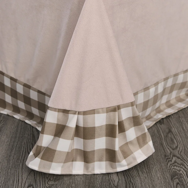Soft Thicken Winter Embroidery Tassel Crystal Velvet Duvet Cover Bed Sheet Pillowcase 4pcs Home Bedding Set Solid Plaid #266
Soft Thicken Winter Embroidery Tassel Crystal Velvet Duvet Cover Bed Sheet Pillowcase 4pcs Home Bedding Set Solid Plaid #266