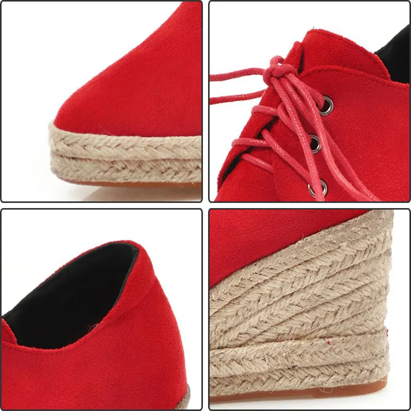 Fanyuan Fashion Shallow Lace-Up Casual shoes Pointed Toe Wedges high Heels women shoes Spring Concise Platform Pumps
Fanyuan Fashion Shallow Lace-Up Casual shoes Pointed Toe Wedges high Heels women shoes Spring Concise Platform Pumps