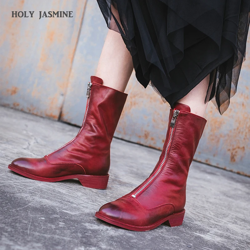 2018 Winter thick heel genuine leather round toe women martin boots fashion brand low-heeled ankle boots woman botas femininas
2018 Winter thick heel genuine leather round toe women martin boots fashion brand low-heeled ankle boots woman botas femininas
