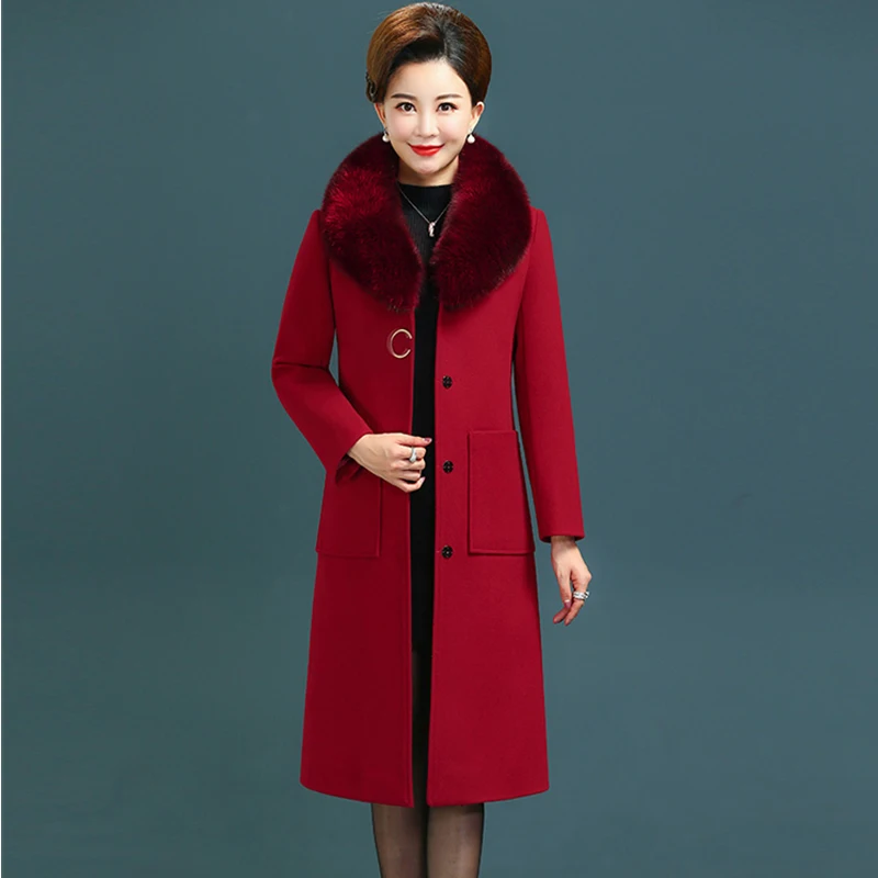 Large size Winter coat ladies fur collar jacket Slim Women cashmere coat High quality clothing Thicken long Woolen coats 5XL1934
Large size Winter coat ladies fur collar jacket Slim Women cashmere coat High quality clothing Thicken long Woolen coats 5XL1934