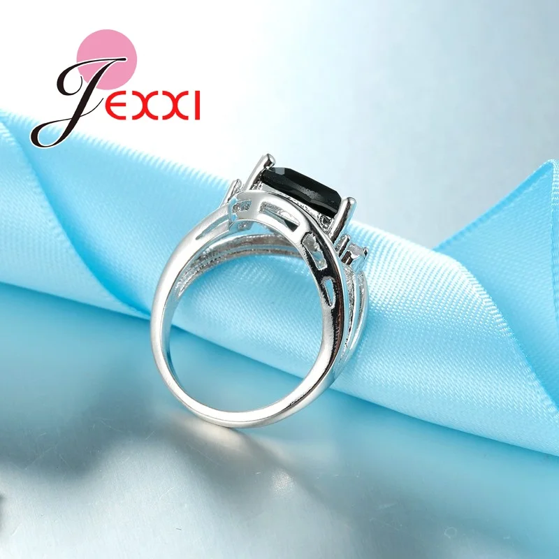 Excellent 925 Sterling Silver AAA Zircon Necklace Earring Ring Jewelry Set Black CZ Wedding Engagement Accessory
Excellent 925 Sterling Silver AAA Zircon Necklace Earring Ring Jewelry Set Black CZ Wedding Engagement Accessory