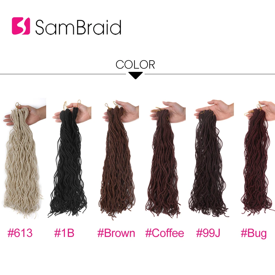 SAMBRAID натуральные 20 дюймов мягкие искусственные кудрявые локс крючком косички кудрявые дреды волосы синтетические волосы для наращивания
SAMBRAID натуральные 20 дюймов мягкие искусственные кудрявые локс крючком косички кудрявые дреды волосы синтетические волосы для наращивания