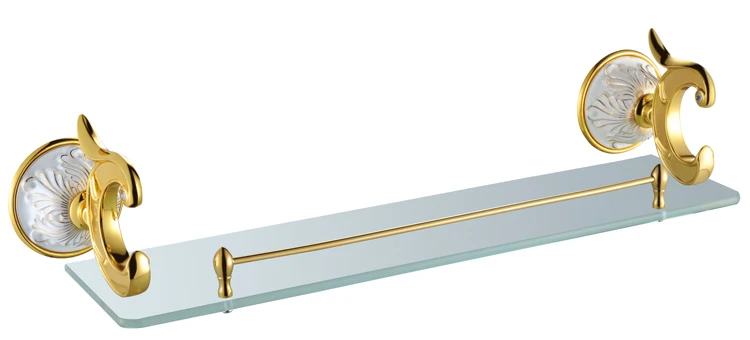 Solid Brass Golden white Finish With Tempered Glass,Single Glass Shelf bathroom shelf PH011
Solid Brass Golden white Finish With Tempered Glass,Single Glass Shelf bathroom shelf PH011