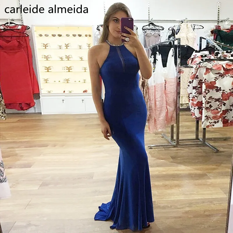 Robe de soiree Crystal Back Royal Blue Prom Dress Sweep Train Formal Dress Women Abendkleider Long Prom Party Dress
Robe de soiree Crystal Back Royal Blue Prom Dress Sweep Train Formal Dress Women Abendkleider Long Prom Party Dress