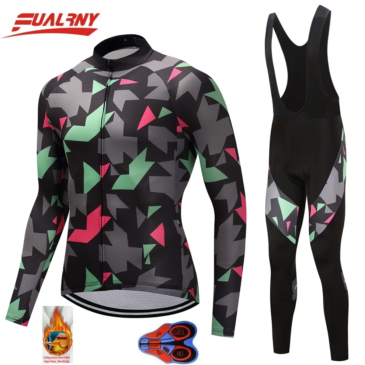 2018 команда fualrny с длинным рукавом Ropa Ciclismo Велоспорт Джерси наборы 9D гель/зима