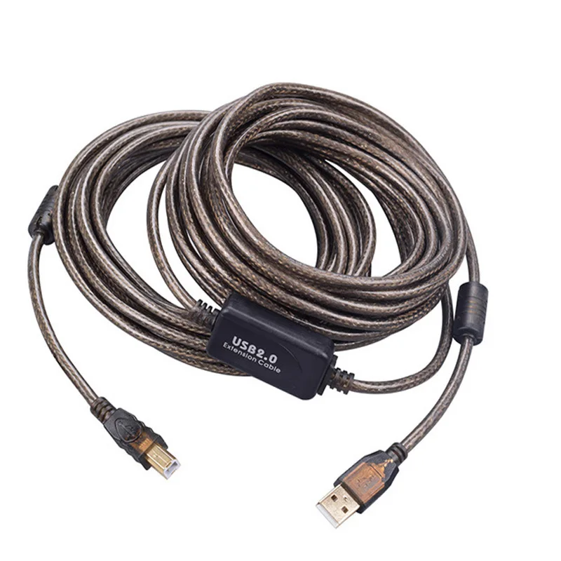 10M USB 2.0 Printer cable Active USB printer cable with booster&ferrite cores(copper conductor+foling+AL braiding)
10M USB 2.0 Printer cable Active USB printer cable with booster&ferrite cores(copper conductor+foling+AL braiding)
