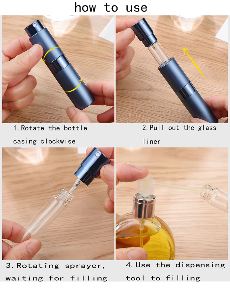 New 10ML Portable Mini Aluminum Refillable Spray Perfume Bottle Empty Cosmetic Containers Atomizer For Traveler
New 10ML Portable Mini Aluminum Refillable Spray Perfume Bottle Empty Cosmetic Containers Atomizer For Traveler