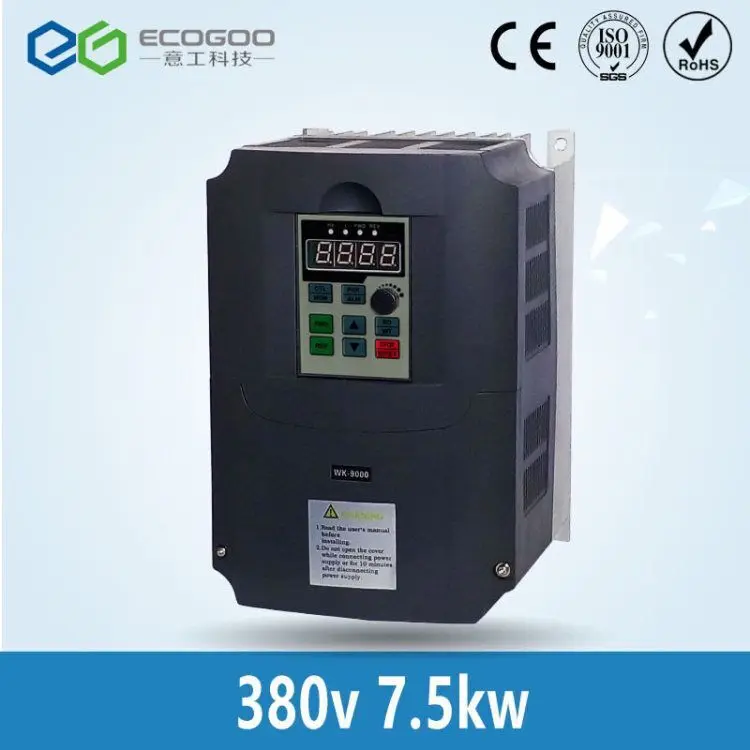 

Free shipping 7.5KW frequency converter inverter for 6KW 7.5KW 380V cnc spindle motor ECOGOO brand