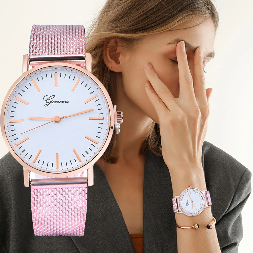 Классические Женские кварцевые наручные часы GENEVA с силикагелем подарок