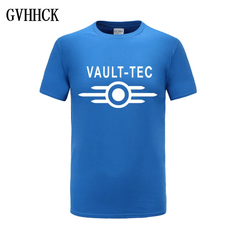 Мужские футболки с логотипом Vault Tec Классическая Повседневная модная одежда для