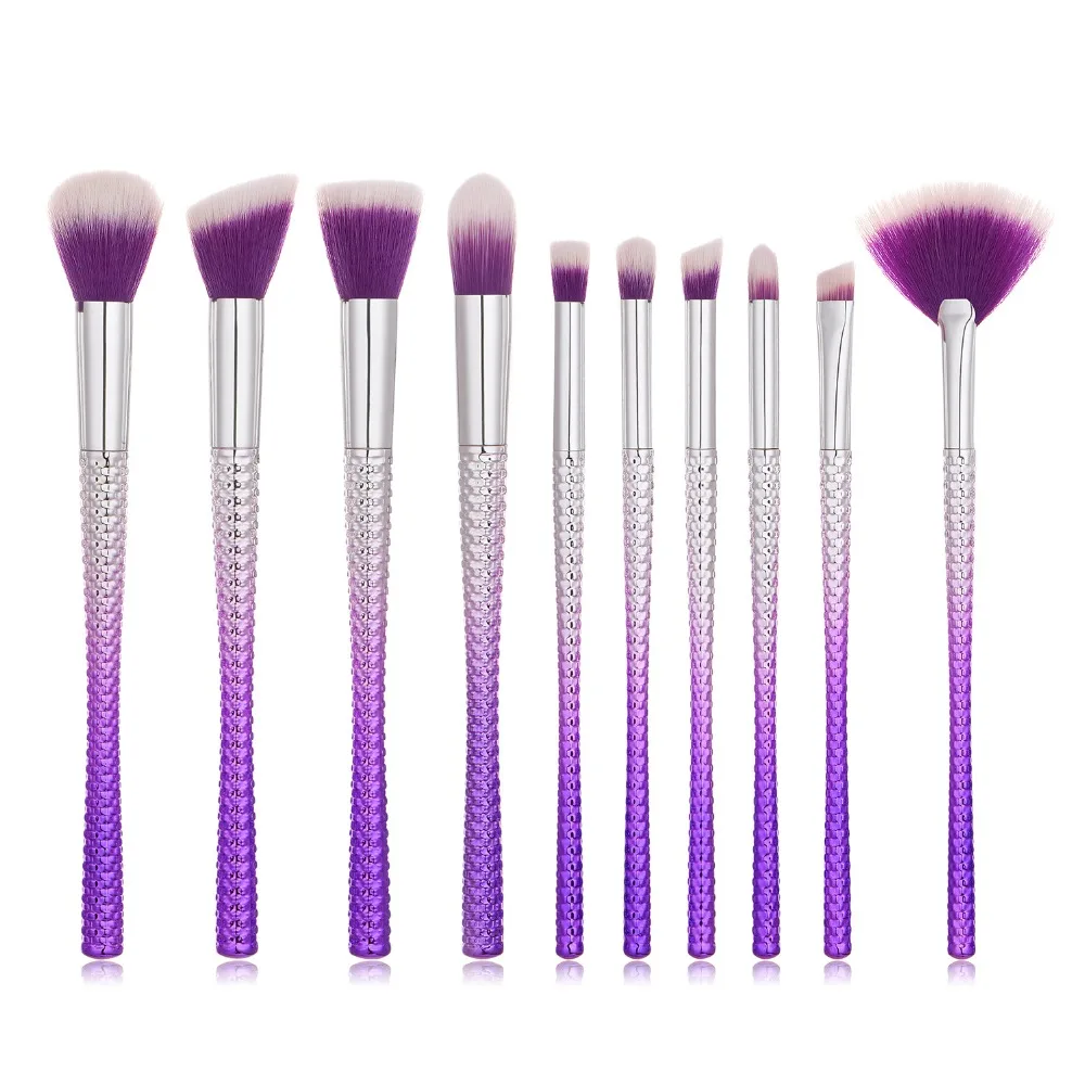 10Pcs Glitters Handle Makeup Brushes Purple Flame Top Powder Blending Face Brush Set Blusher Brushes for Makeup Beauty Tools
10Pcs Glitters Handle Makeup Brushes Purple Flame Top Powder Blending Face Brush Set Blusher Brushes for Makeup Beauty Tools