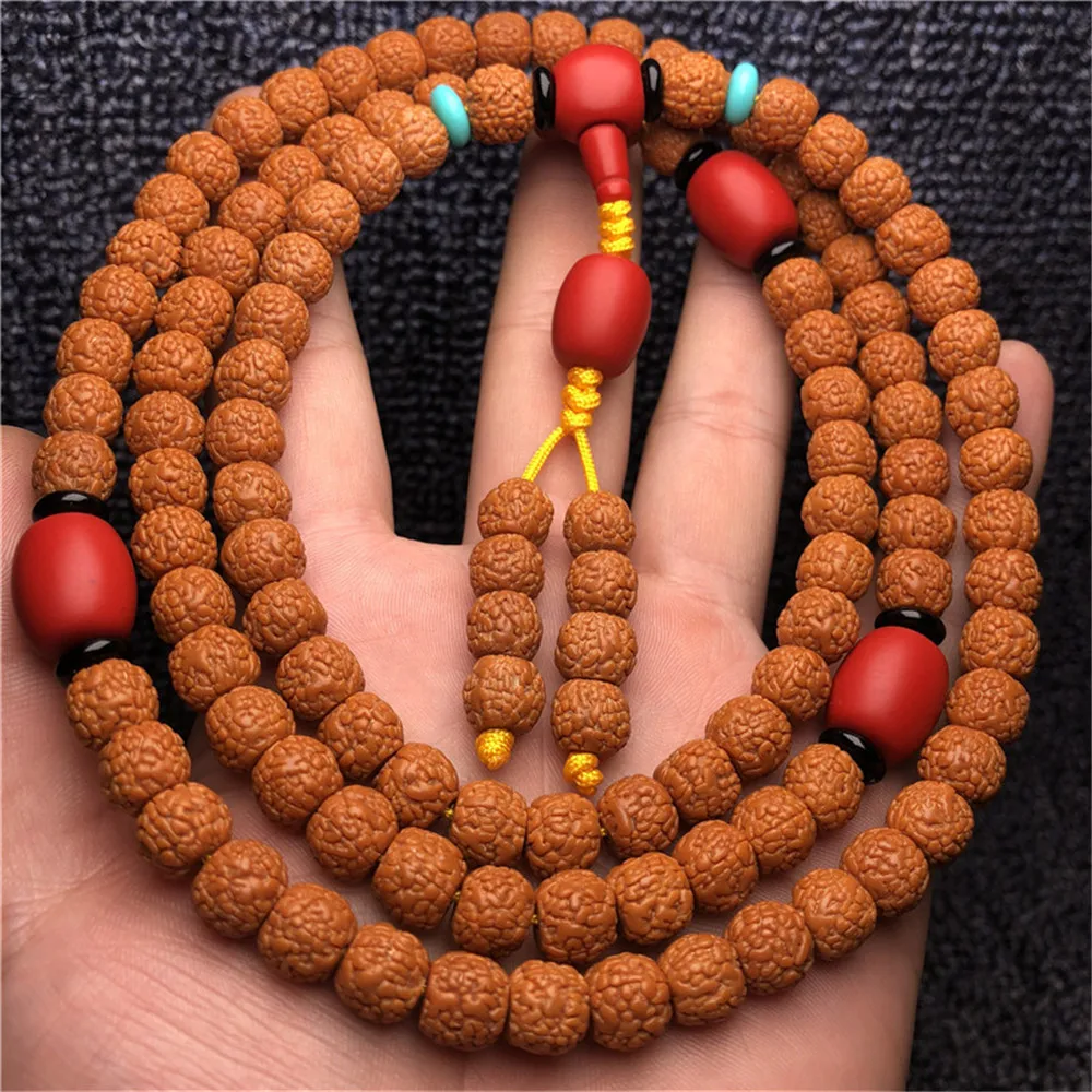 Dropship 108 Natural Dragon Scale Rudraksha Bracelet 5-petal Bucket Bead Bodhi Seed 7*9mm Original Cinnabar 108 Mala Prayer
Dropship 108 Natural Dragon Scale Rudraksha Bracelet 5-petal Bucket Bead Bodhi Seed 7*9mm Original Cinnabar 108 Mala Prayer